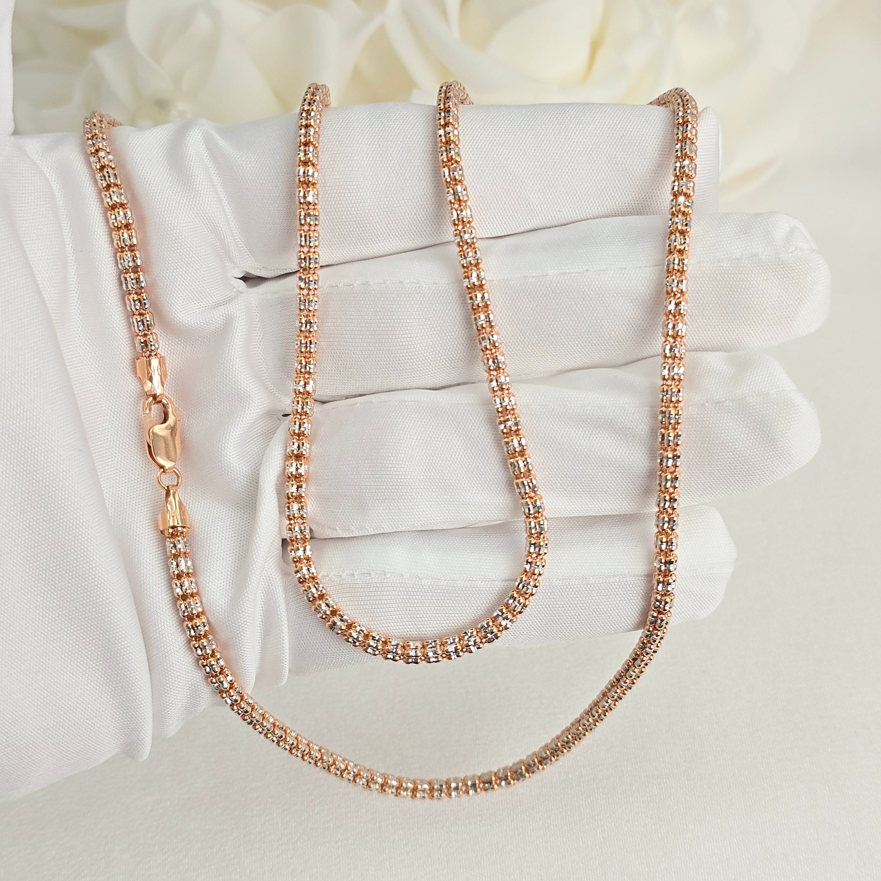 14k Rose Gold Ice Chain - 3mm