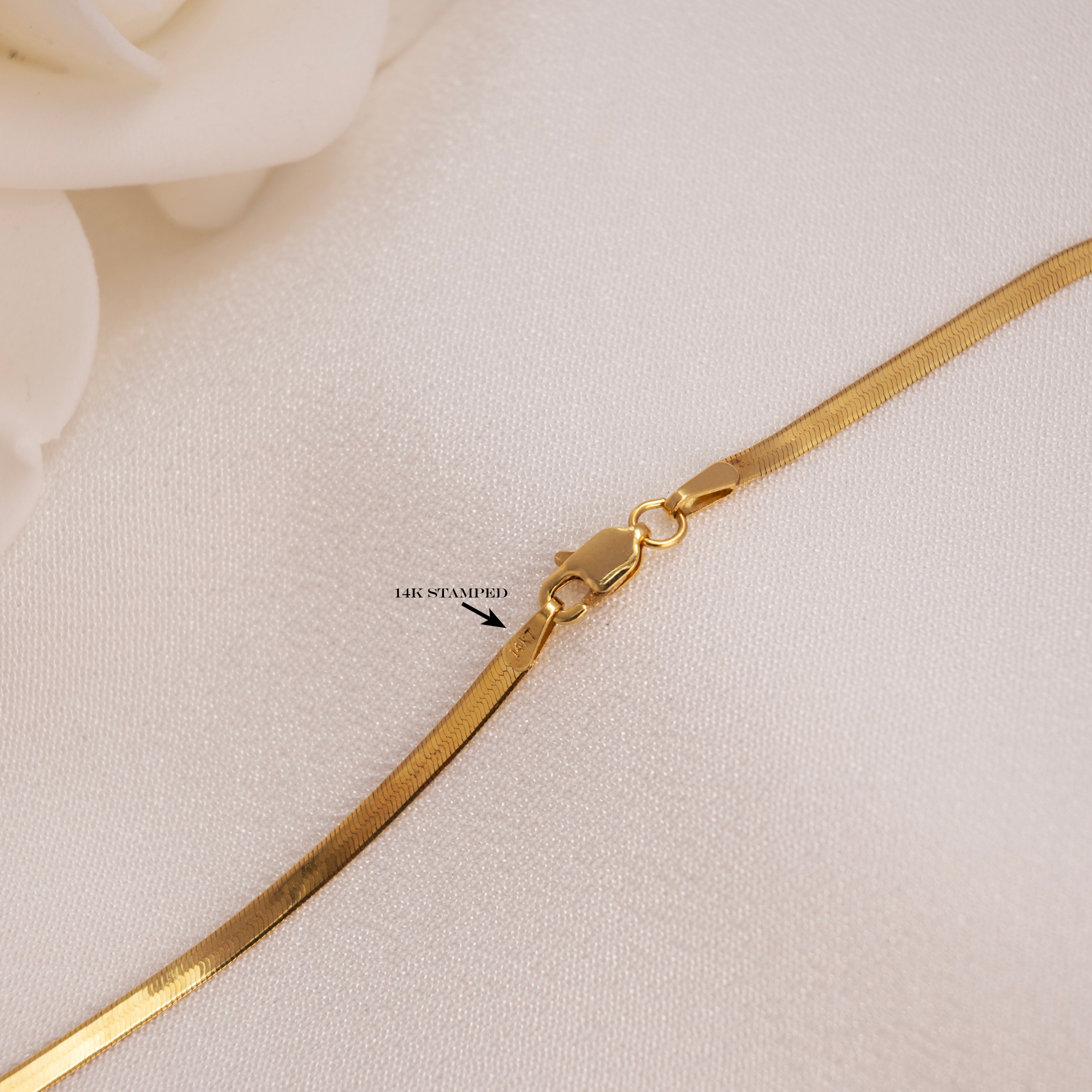 14k Herringbone Necklace - 2.3MM