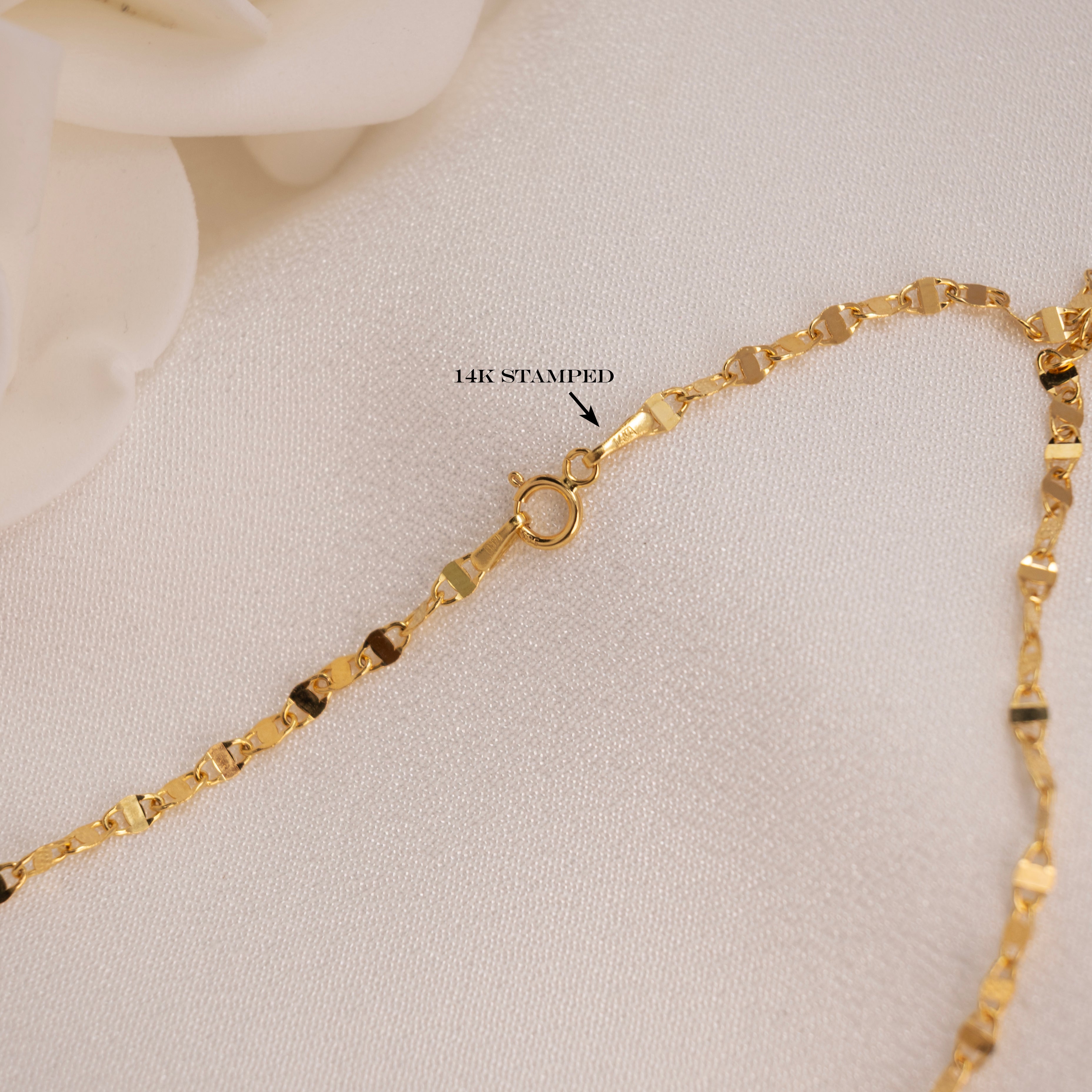 14k Mariner Mirror Necklace - 2.5MM