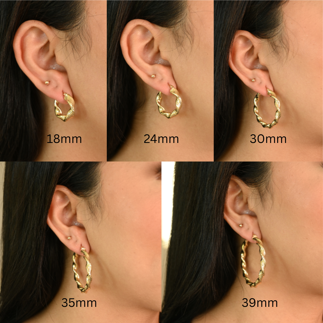 14k 4.8mm Twisted Hoop Earrings