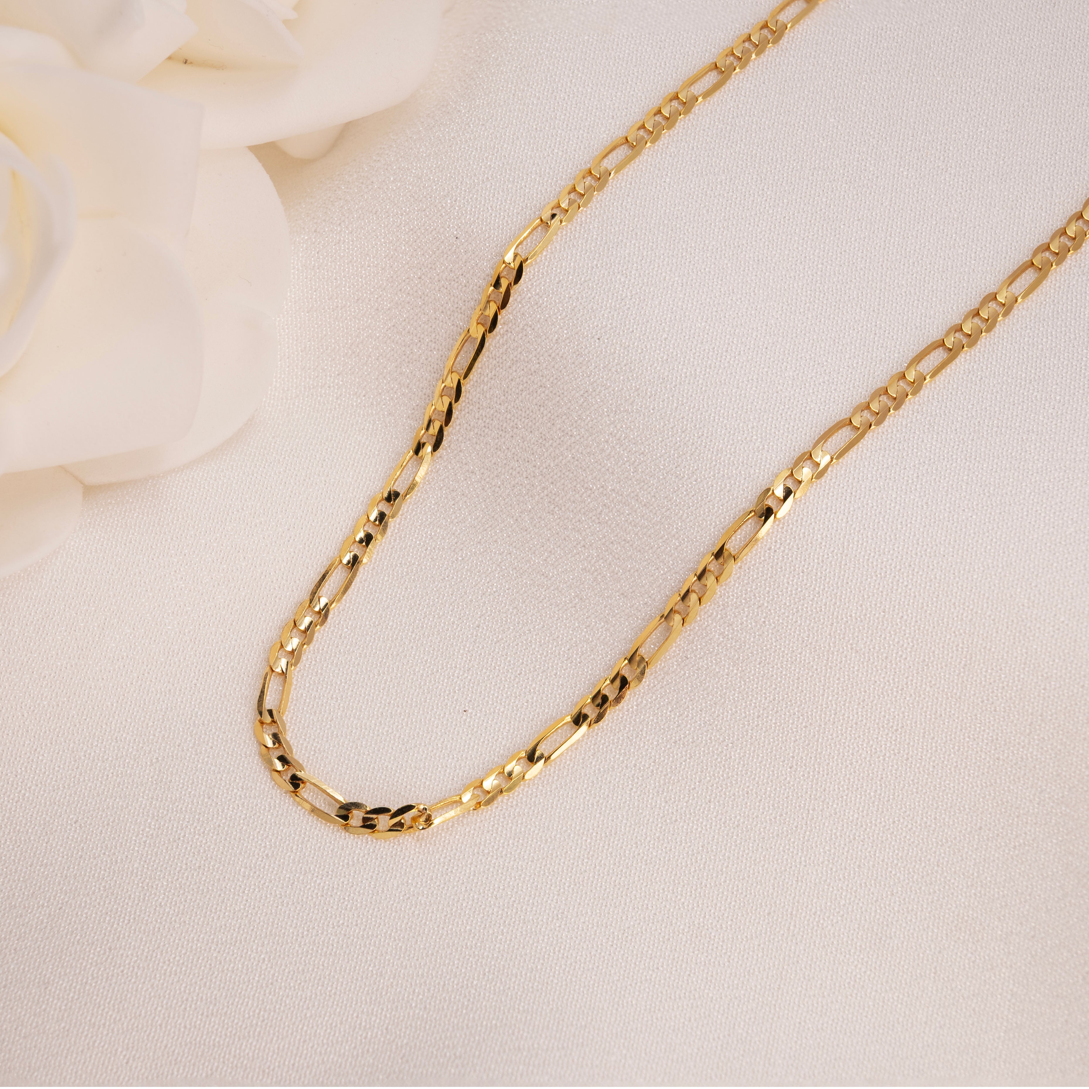 14k 3mm Close Link Figaro