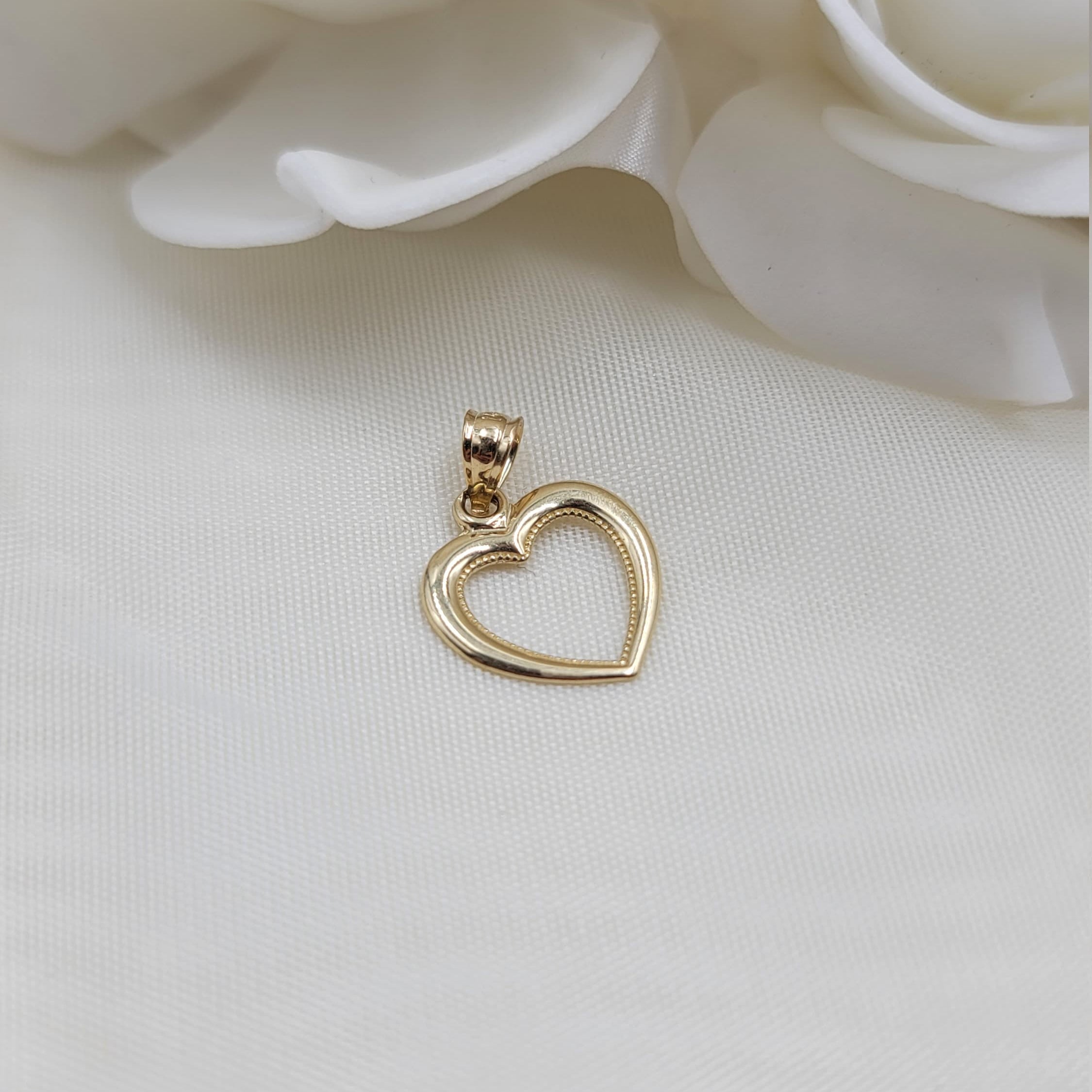 Beautiful solid 14k yellow gold Polished Heart Pendant - 14K - Perfect Gift - For Her - 15MM